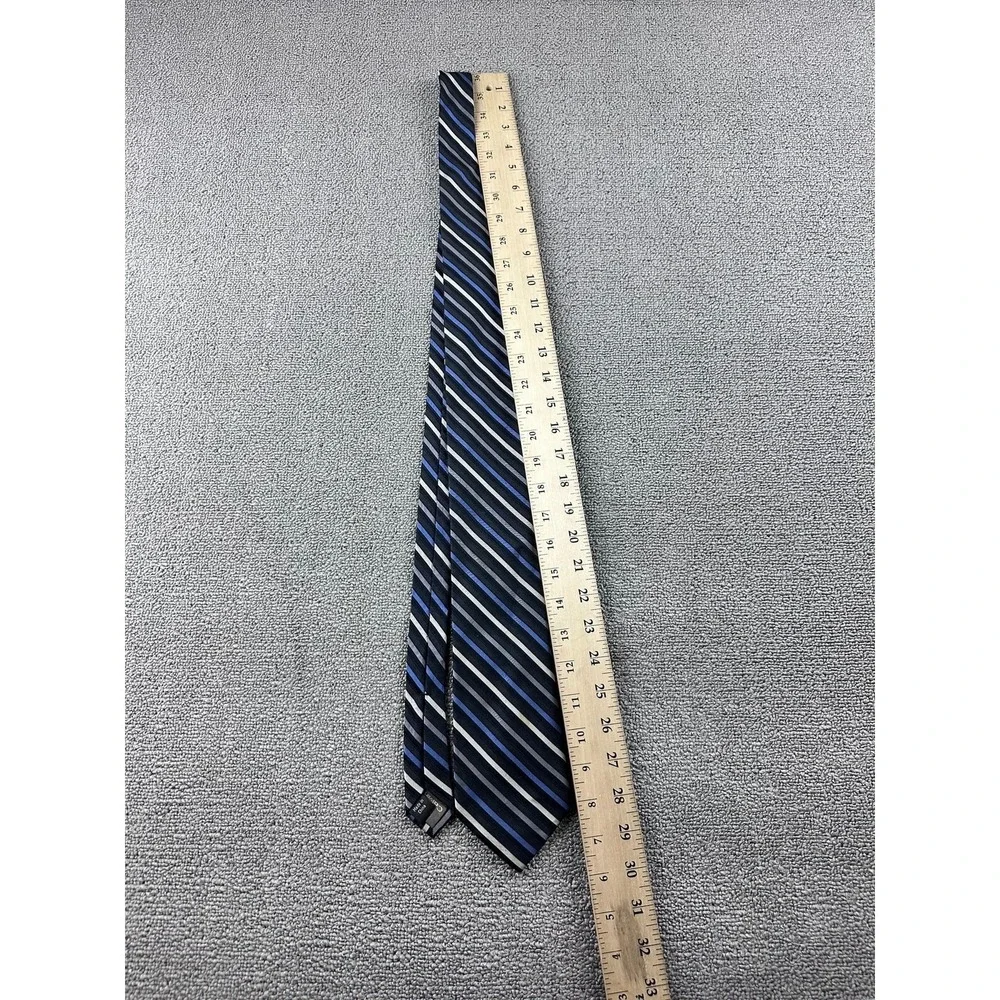 Calvin Klein Tie Men Multi Color Silk Blend Striped Classic Designer Prep Formal